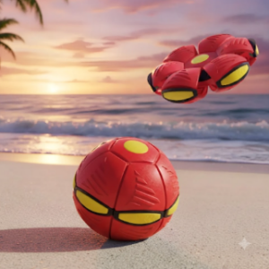 🌈⚽ Pelota LED Transformable 2 En 1 Platillo Mágico Rojo 🛸✨
