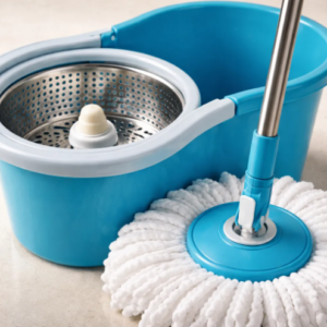 🧹✨ Trapero Giratorio 360° Acero Inoxidable + Balde + Repuesto Azul🪣💦