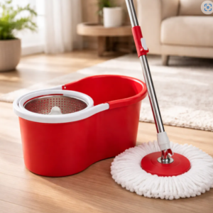 🧹✨ Trapero Giratorio 360° Acero Inoxidable + Balde + Repuesto Roja🪣💦