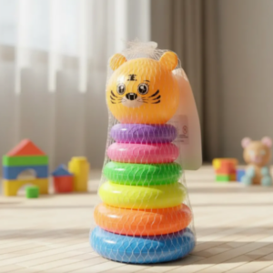 🧸🌈 Juguete Didáctico Apilable Infantil Con Aros Y Figura Tigre 🐯