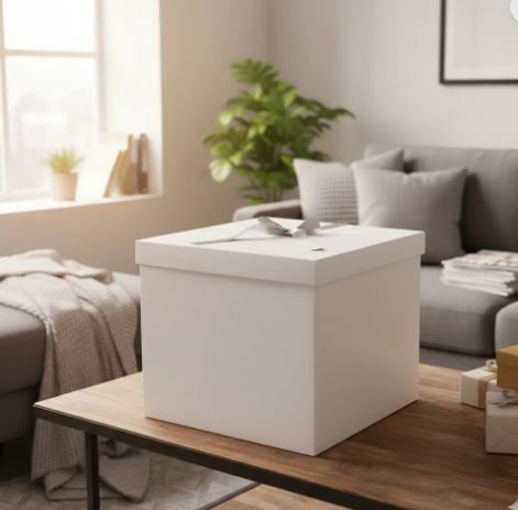 🎁✨ Caja De Regalo Grande Con Tapa Y Cinta Decorativa Blanca💝🎀 - Image 5