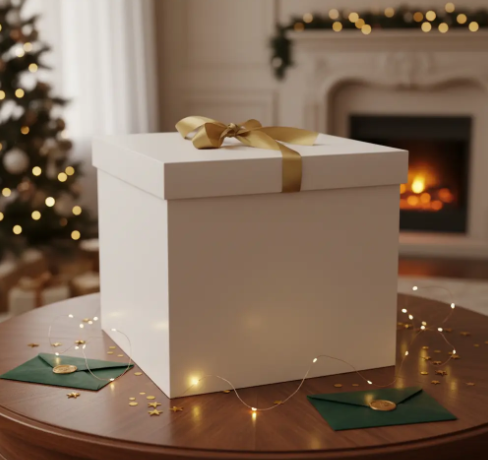 🎁✨ Caja De Regalo Grande Con Tapa Y Cinta Decorativa Blanca💝🎀 - Image 2