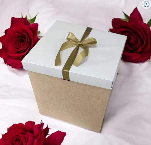 🎁✨ Caja De Regalo Grande Con Tapa Y Cinta Decorativa Kraft 💝🎀