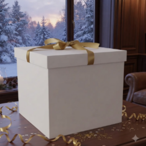 🎁✨ Caja De Regalo Grande Con Tapa Y Cinta Decorativa Blanca💝🎀
