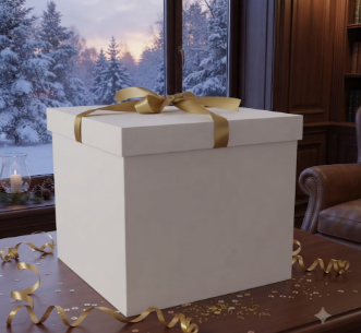 🎁✨ Caja De Regalo Grande Con Tapa Y Cinta Decorativa Blanca💝🎀