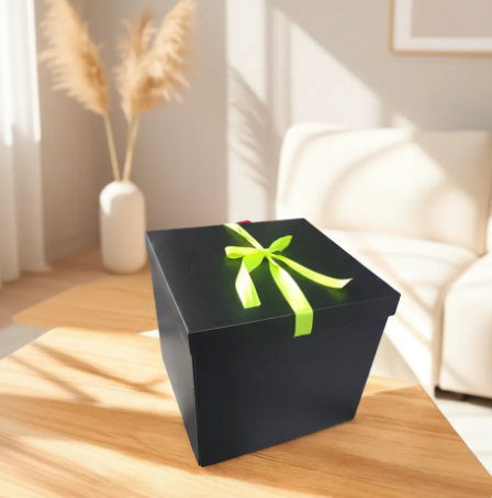 🎁✨ Caja De Regalo Grande Con Tapa Y Cinta Decorativa Negra💝🎀 - Image 5