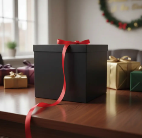 🎁✨ Caja De Regalo Grande Con Tapa Y Cinta Decorativa Negra💝🎀 - Image 3