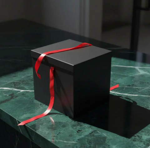 🎁✨ Caja De Regalo Grande Con Tapa Y Cinta Decorativa Negra💝🎀 - Image 2