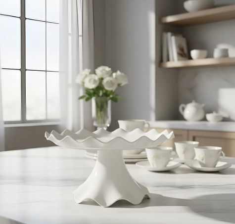 🎂✨ Base Ondulada Con Pedestal Para Torta, Ponqués y Postres Blanco🍰💖 - Image 6