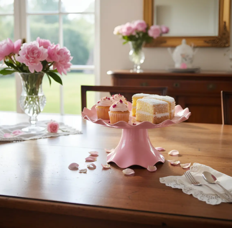 🎂✨ Base Ondulada Con Pedestal Para Torta, Ponqués y Postres Rosa🍰💖 - Image 9