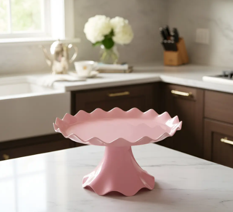 🎂✨ Base Ondulada Con Pedestal Para Torta, Ponqués y Postres Rosa🍰💖 - Image 6