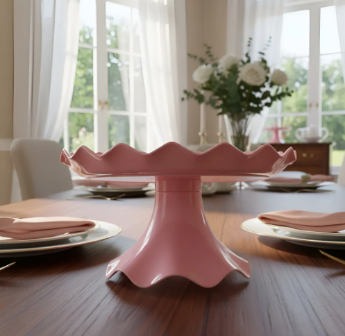 🎂✨ Base Ondulada Con Pedestal Para Torta, Ponqués y Postres Rosa🍰💖 - Image 5