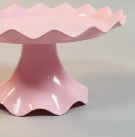 🎂✨ Base Ondulada Con Pedestal Para Torta, Ponqués y Postres Rosa🍰💖 - Image 3