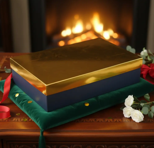 🎁✨ Caja De Regalo Metalizada Con Tapa Elegante Dorado Oscuro💝🎀 - Image 10