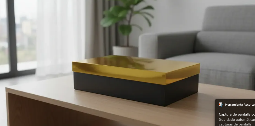 🎁✨ Caja De Regalo Metalizada Con Tapa Elegante Dorado Oscuro💝🎀 - Image 9