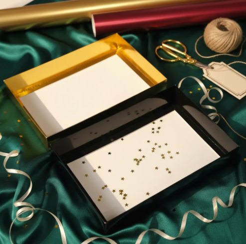 🎁✨ Caja De Regalo Metalizada Con Tapa Elegante Dorado Oscuro💝🎀 - Image 8