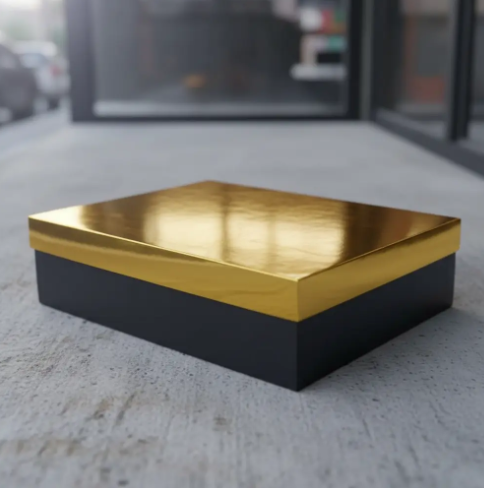 🎁✨ Caja De Regalo Metalizada Con Tapa Elegante Dorado Oscuro💝🎀 - Image 7