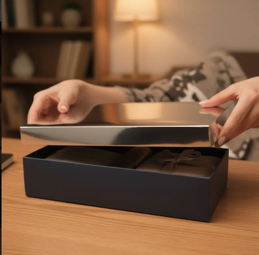 🎁✨ Caja De Regalo Metalizada Con Tapa Elegante Plateada💝🎀 - Image 8