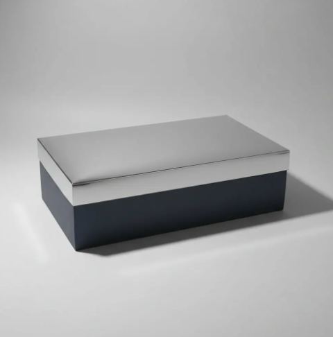 🎁✨ Caja De Regalo Metalizada Con Tapa Elegante Plateada💝🎀 - Image 3