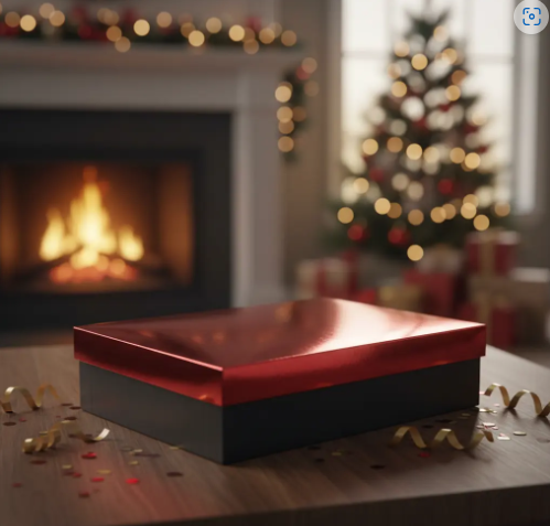 🎁✨ Caja De Regalo Metalizada Con Tapa Elegante Roja💝🎀 - Image 5