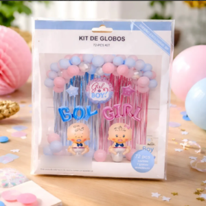 🎈💙🩷 Kit Decoración Revelación De Género 72 Piezas Cajuromix 👶✨