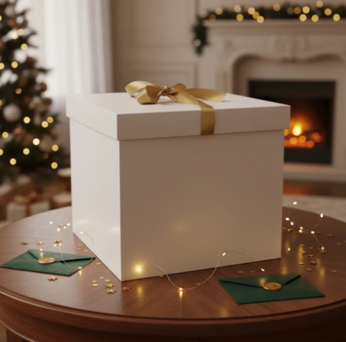 🎁✨ Caja De Regalo Mediana Con Cinta Decorativa Blanca💝🎀 - Image 6