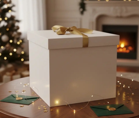 🎁✨ Caja De Regalo Mediana Con Cinta Decorativa Blanca💝🎀 - Image 2