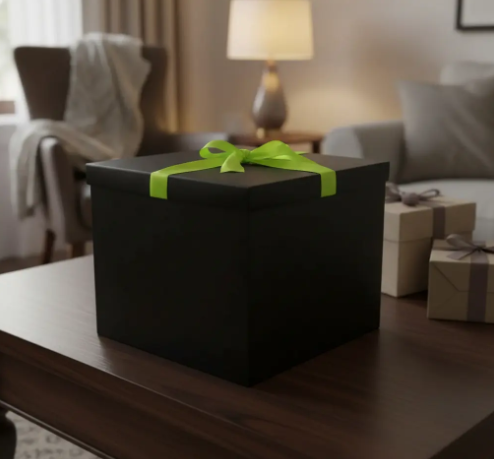 🎁✨ Caja De Regalo Mediana Con Cinta Decorativa Negra💝🎀 - Image 8