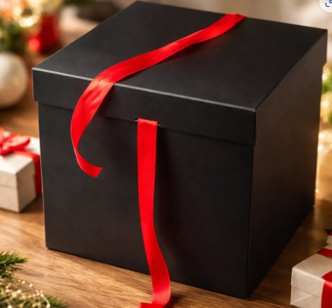 🎁✨ Caja De Regalo Mediana Con Cinta Decorativa Negra💝🎀 - Image 7