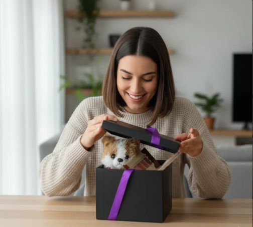 🎁✨ Caja De Regalo Mediana Con Cinta Decorativa Negra💝🎀 - Image 6