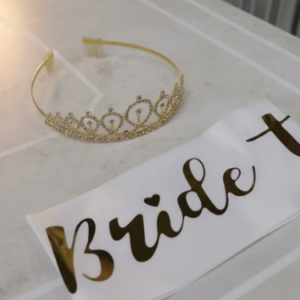 👰✨ Corona Tiara y Banda Bride To Be Para Despedida De Soltera Dorado💍🎉