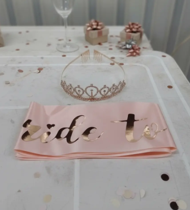 👰✨ Corona Tiara y Banda Bride To Be Para Despedida De Soltera Oro Rosa💍🎉
