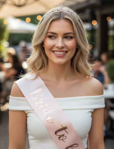 👰✨ Corona Tiara y Banda Bride To Be Para Despedida De Soltera Oro Rosa💍🎉 - Image 7