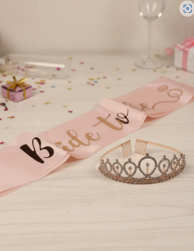👰✨ Corona Tiara y Banda Bride To Be Para Despedida De Soltera Oro Rosa💍🎉 - Image 3