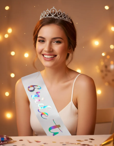 👰✨ Corona Tiara y Banda Bride To Be Para Despedida De Soltera Plateado💍🎉 - Image 8