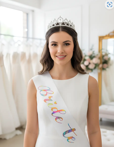 👰✨ Corona Tiara y Banda Bride To Be Para Despedida De Soltera Plateado💍🎉 - Image 7