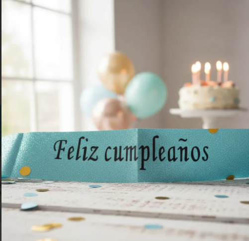 🎉🎂 Banda Corporal Feliz Cumpleaños Azul Claro🎀✨ - Image 6