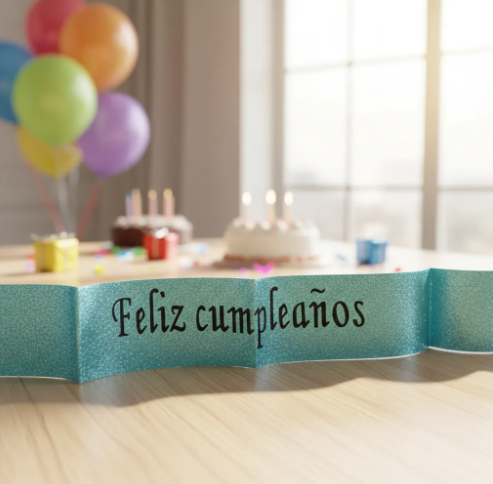 🎉🎂 Banda Corporal Feliz Cumpleaños Azul Claro🎀✨ - Image 4