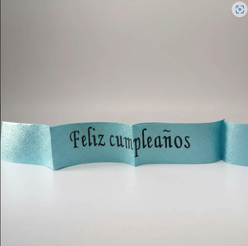 🎉🎂 Banda Corporal Feliz Cumpleaños Azul Claro🎀✨ - Image 3