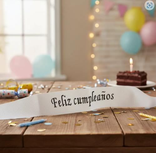 🎉🎂 Banda Corporal Feliz Cumpleaños Blanco🎀✨ - Image 6
