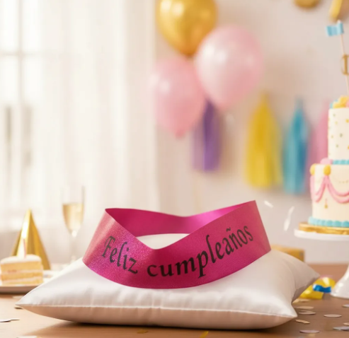 🎉🎂 Banda Corporal Feliz Cumpleaños Fucsia🎀✨ - Image 7