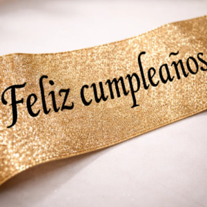 🎉🎂 Banda Corporal Feliz Cumpleaños Oro Rosa🎀✨