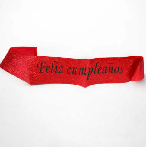 🎉🎂 Banda Corporal Feliz Cumpleaños Roja🎀✨ - Image 2