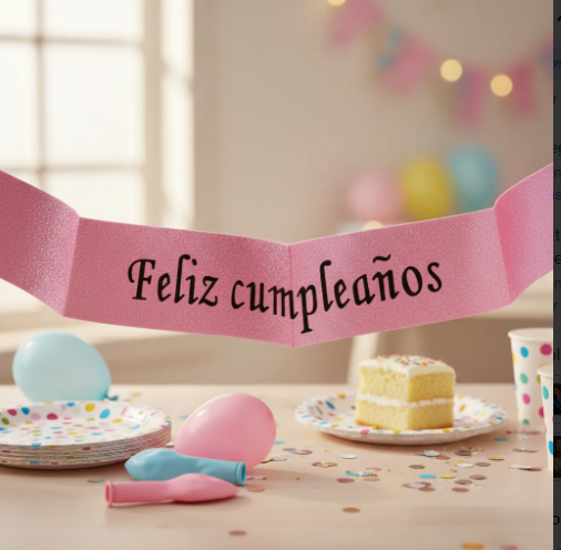 🎉🎂 Banda Corporal Feliz Cumpleaños Rosa🎀✨ - Image 7