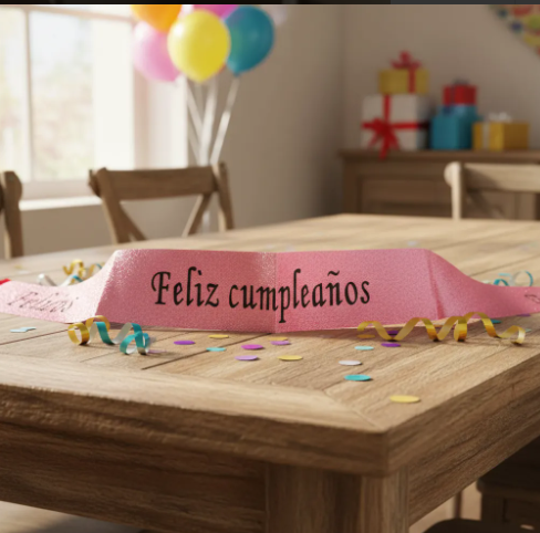 🎉🎂 Banda Corporal Feliz Cumpleaños Rosa🎀✨ - Image 4