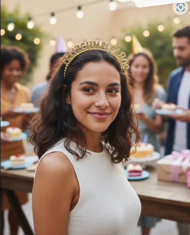 👑🎉 Tiara Feliz Cumpleaños Para Fiesta Dorada✨🎂 - Image 9