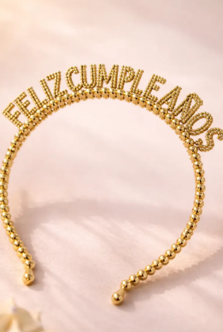 👑🎉 Tiara Feliz Cumpleaños Para Fiesta Dorada✨🎂 - Image 8