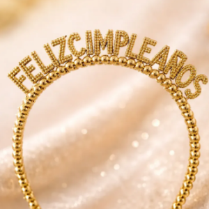 👑🎉 Tiara Feliz Cumpleaños Para Fiesta Dorada✨🎂