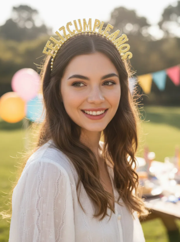 👑🎉 Tiara Feliz Cumpleaños Para Fiesta Dorada✨🎂 - Image 4