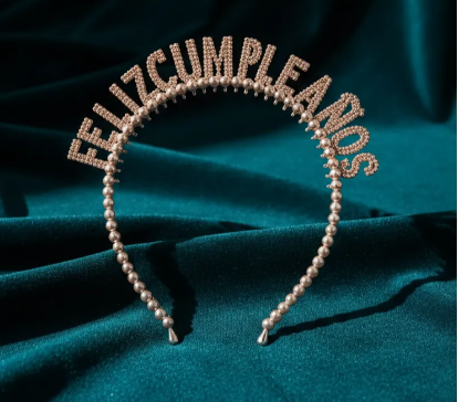 👑🎉 Tiara Feliz Cumpleaños Para Fiesta Oro Rosa✨🎂